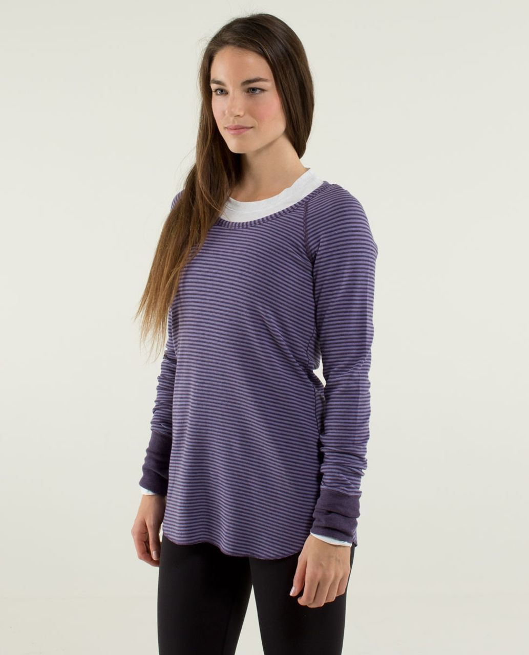 Lululemon Open Your Heart Long Sleeve - Heathered Deep Zinfandel / Classic Stripe Heathered Deep Zinfandel Winter Orchid / Heathered Deep Zinfandel