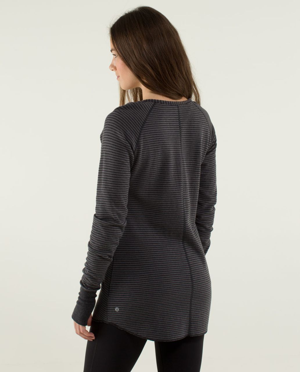 Lululemon Open Your Heart Long Sleeve - Heathered Black / Classic Stripe Heathered Black Soot Light / Heathered Black