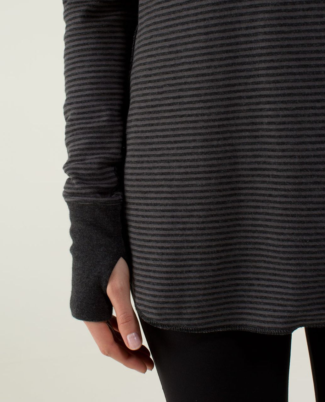 Lululemon Open Your Heart Long Sleeve - Heathered Black / Classic Stripe Heathered Black Soot Light / Heathered Black