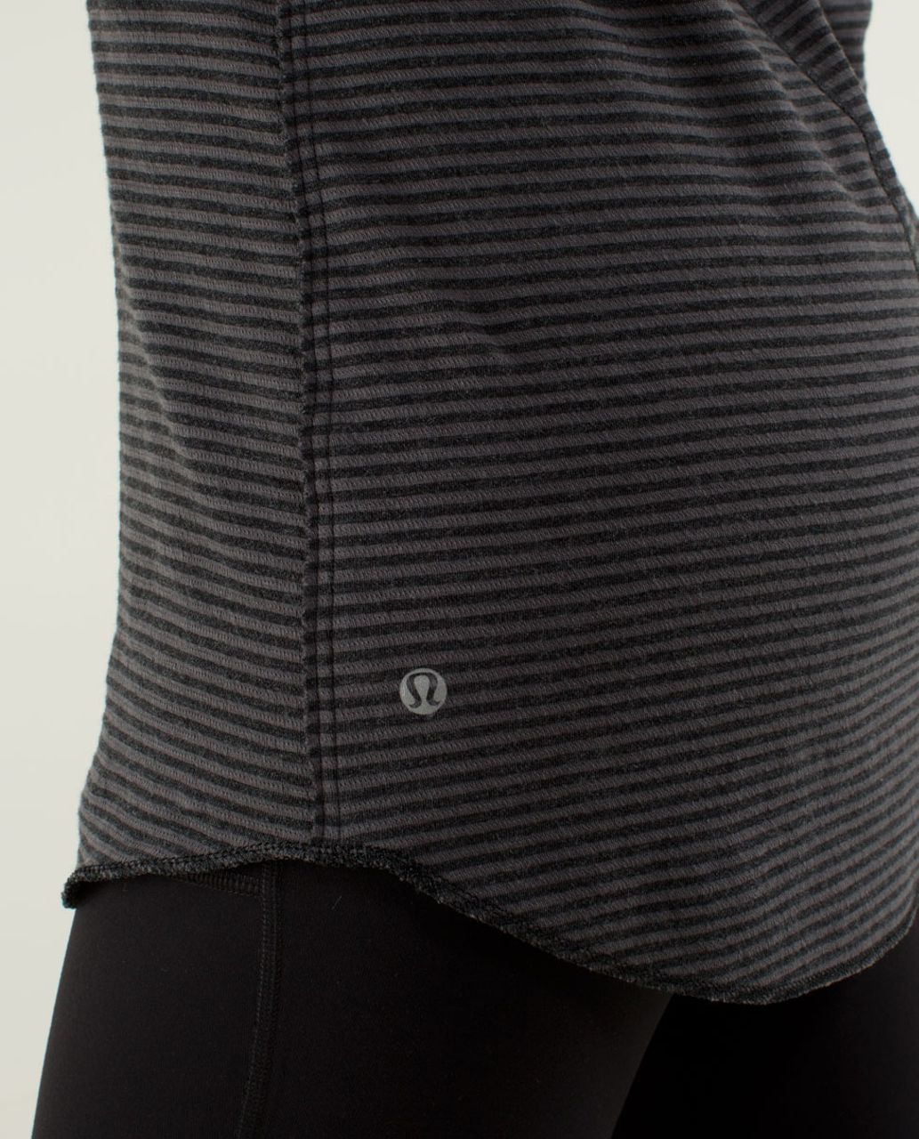 Lululemon Open Your Heart Long Sleeve - Heathered Black / Classic Stripe Heathered Black Soot Light / Heathered Black