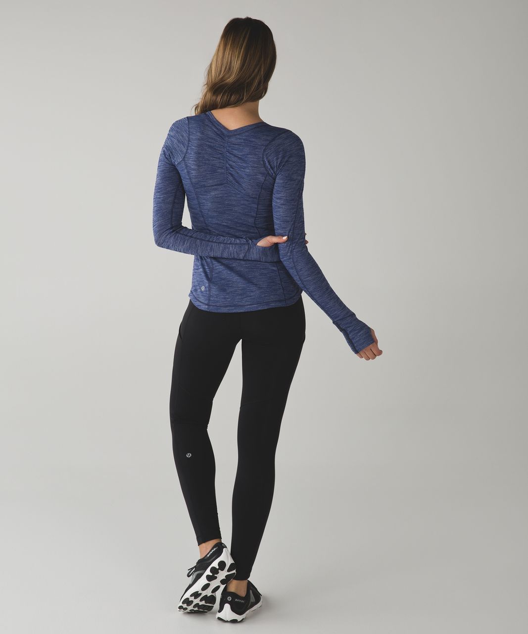 Lululemon 5 Mile Long Sleeve - Heathered Hero Blue