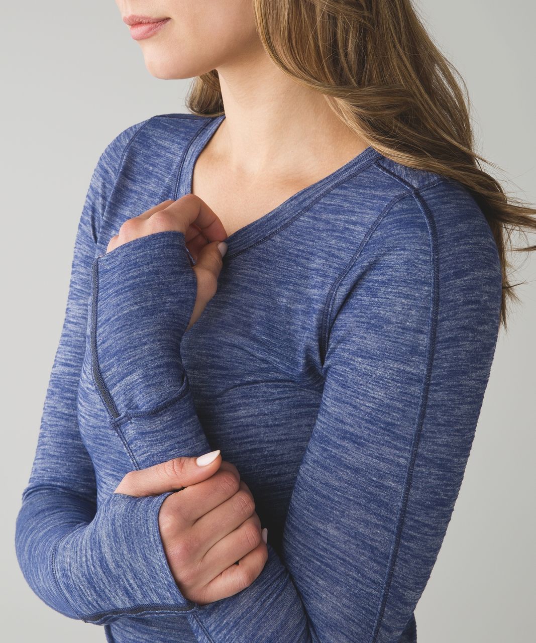 Lululemon 5 Mile Long Sleeve - Heathered Hero Blue - lulu fanatics