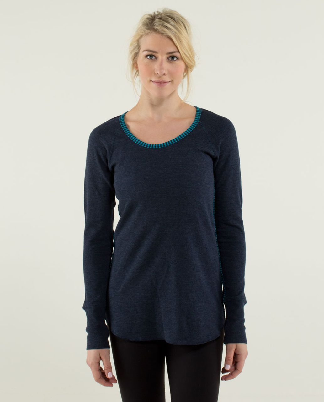 Lululemon Open Your Heart Long Sleeve - Heathered Ink / Classic Stripe Heathered Inkwell Surge / Heathered Inkwell