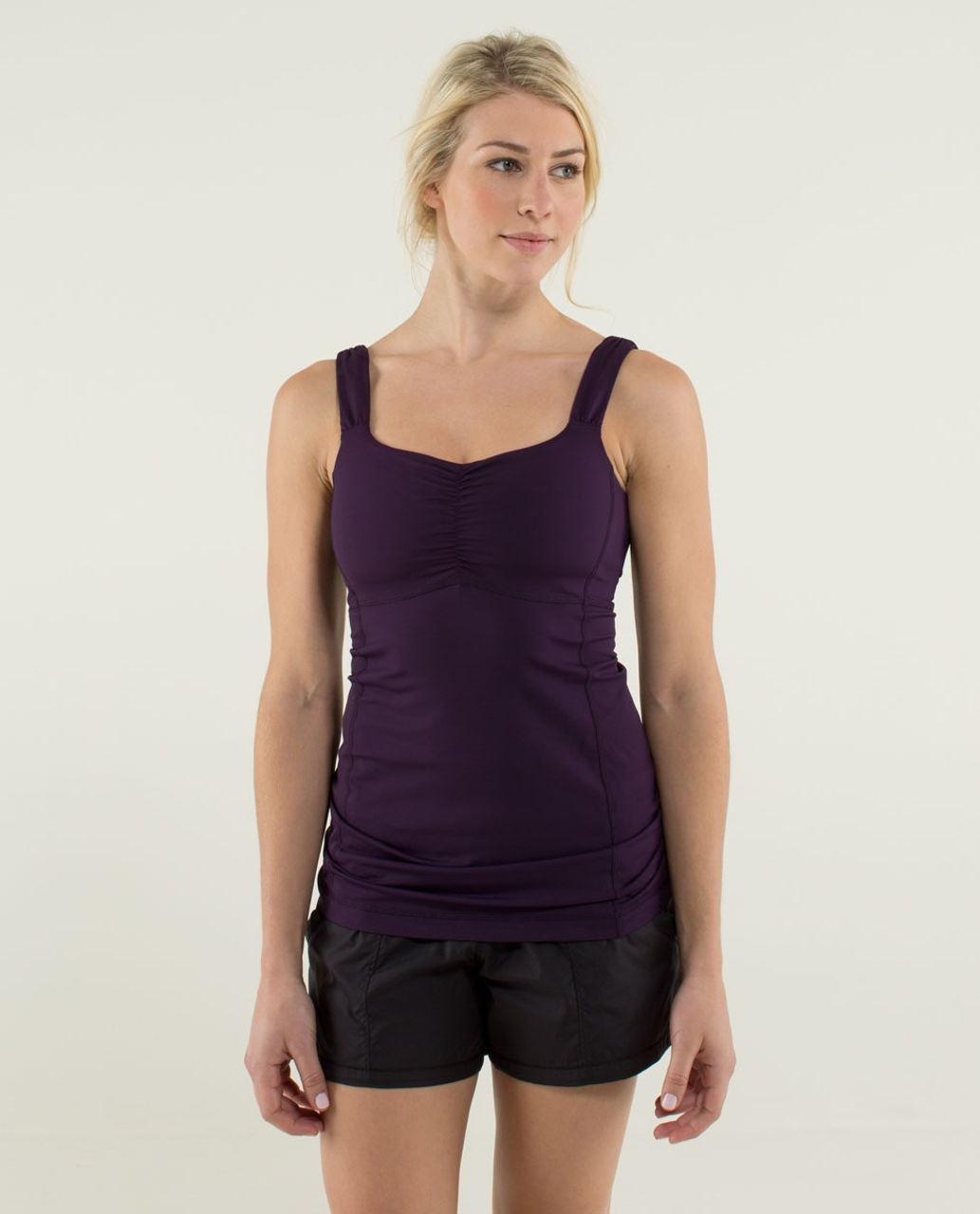 Ruched Built-In Bra Tank Top