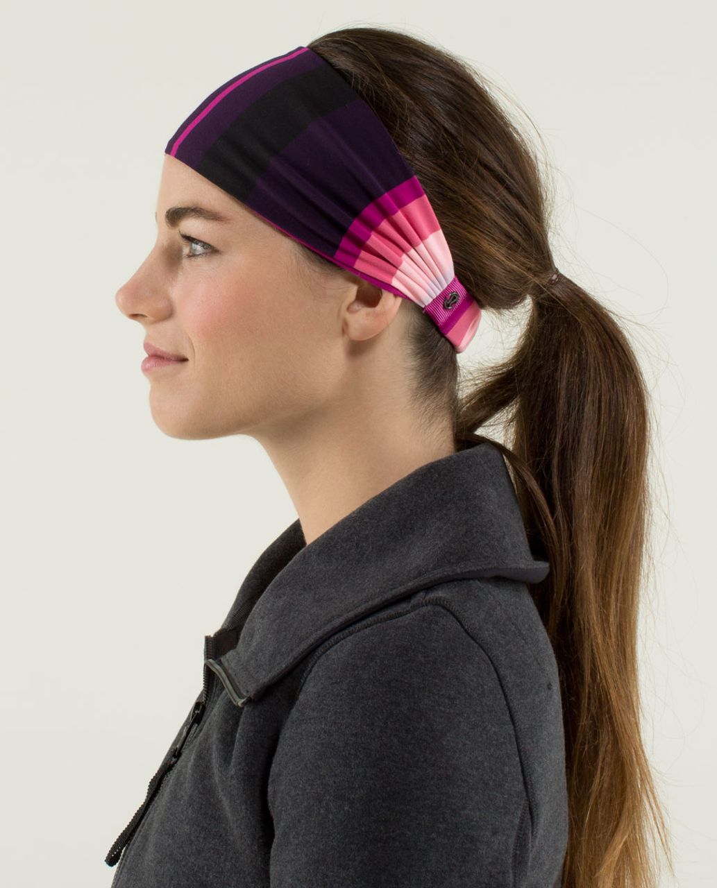 Lululemon Bang Buster Headband *Reversible - Assorted Stripe Bleached Coral