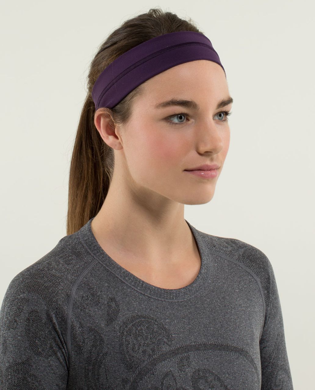 Lululemon Fly Away Tamer Headband - Deep Zinfandel / Winter Orchid