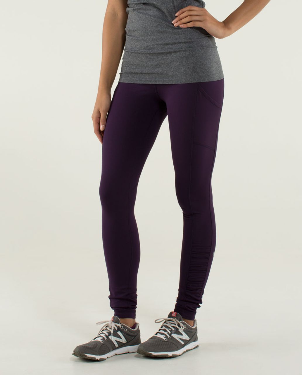 Lululemon Speed Tight *Brushed Interlock - Deep Zinfandel / Micro Macro Stripe Deep Zinfandel