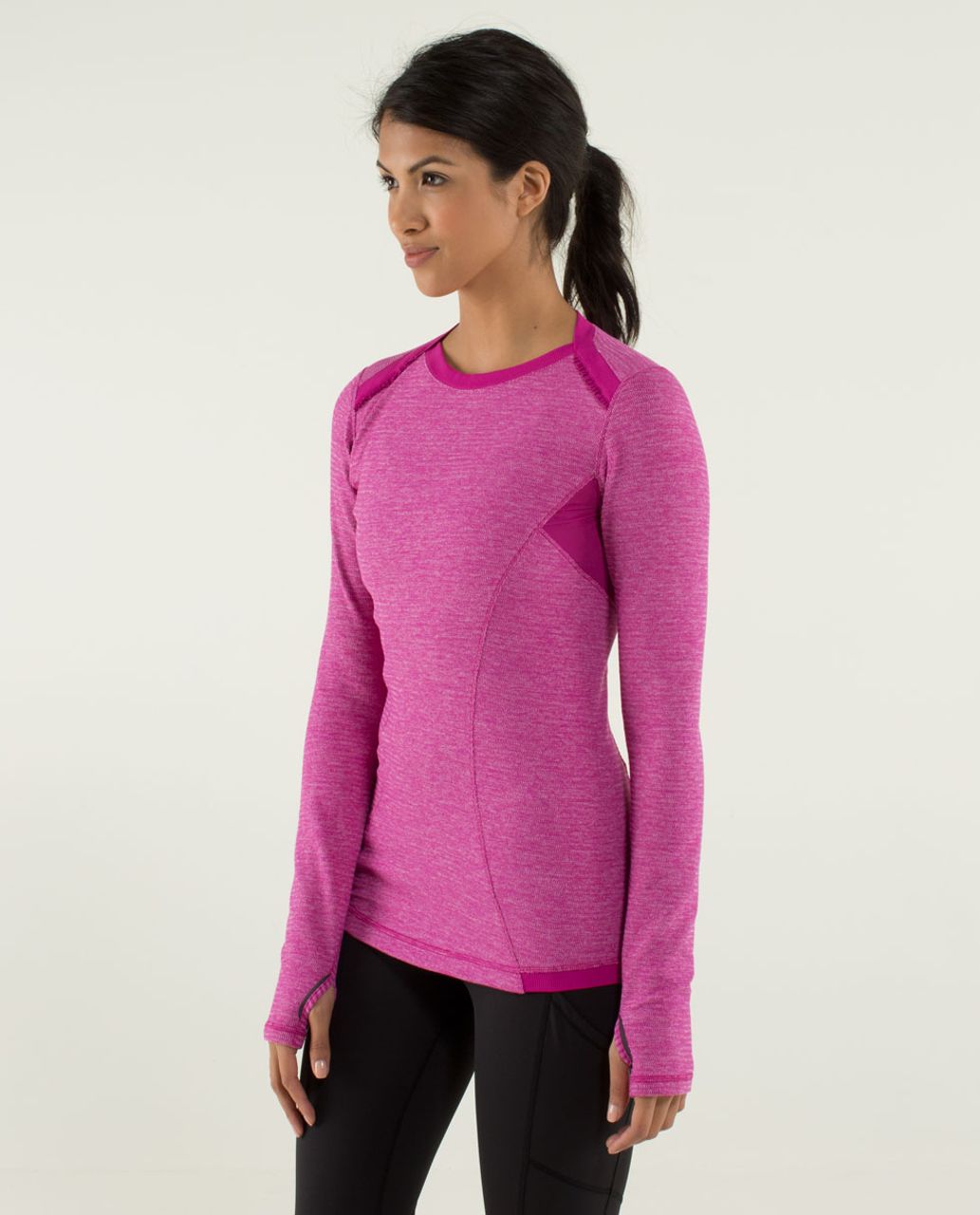 Lululemon Base Runner Long Sleeve - Heathered White / White - lulu fanatics