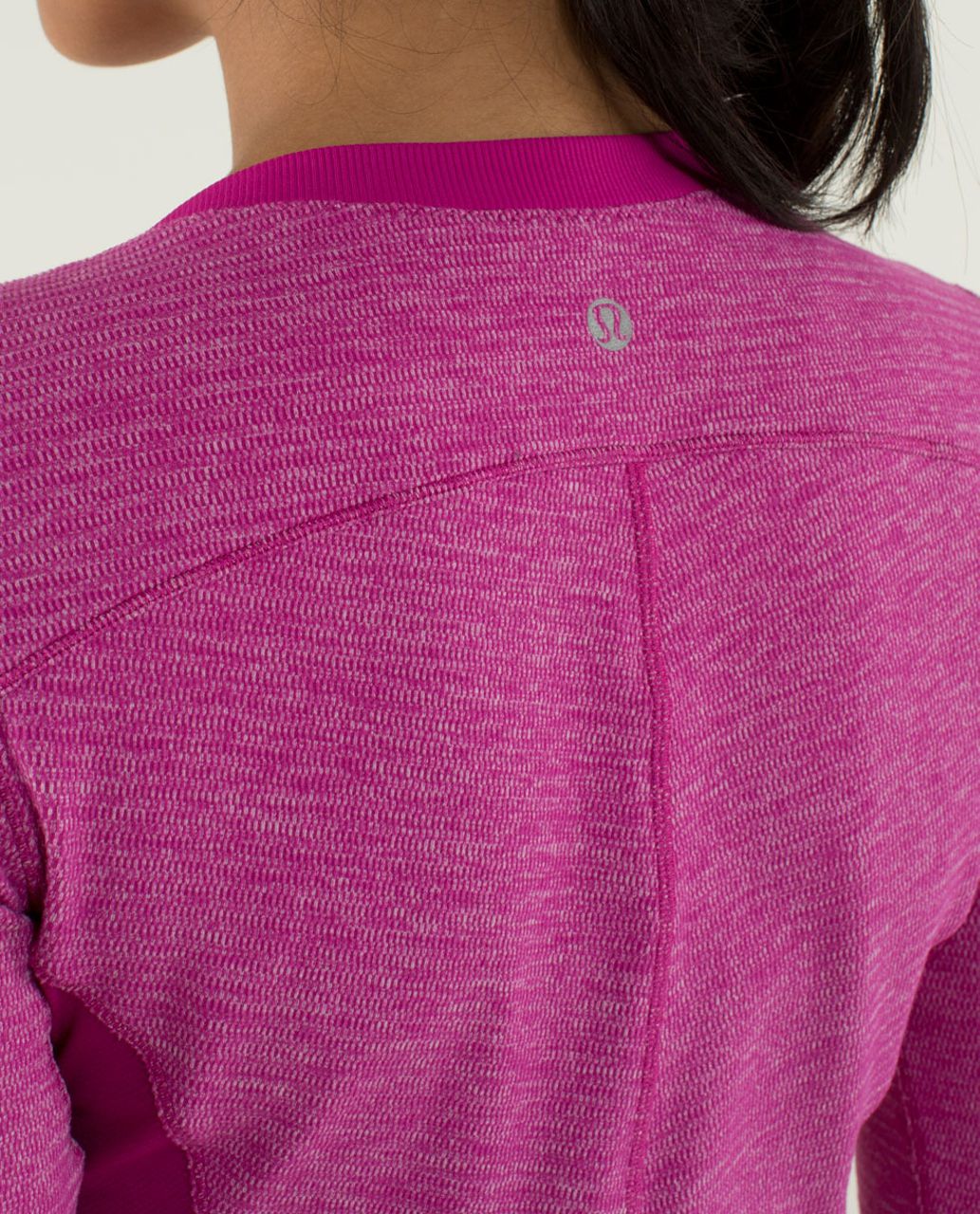 Lululemon Base Runner Long Sleeve - Mini Check Pique Raspberry / Raspberry