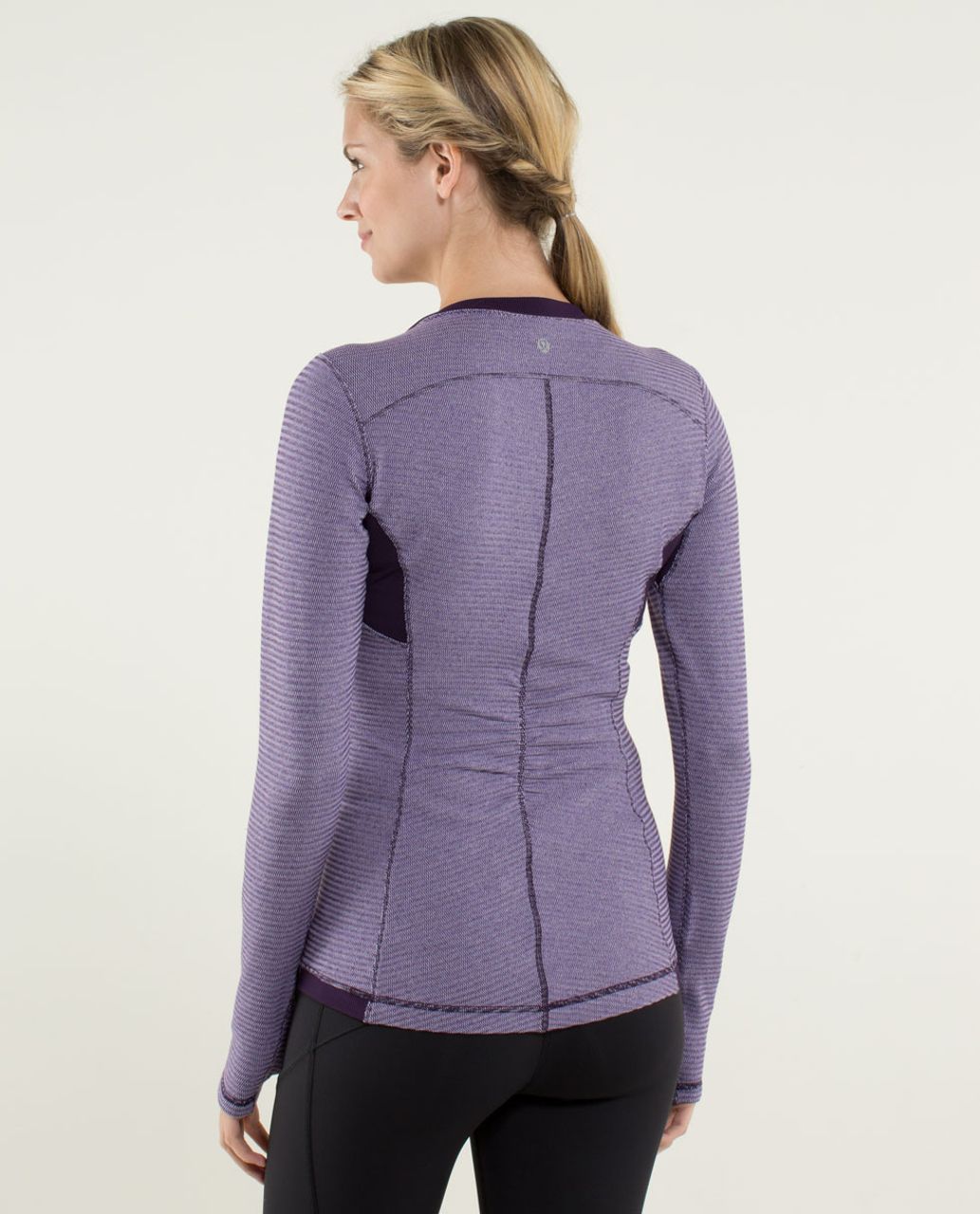 Lululemon Base Runner Long Sleeve - Mini Check Pique Deep Zinfadel / Deep Zinfandel