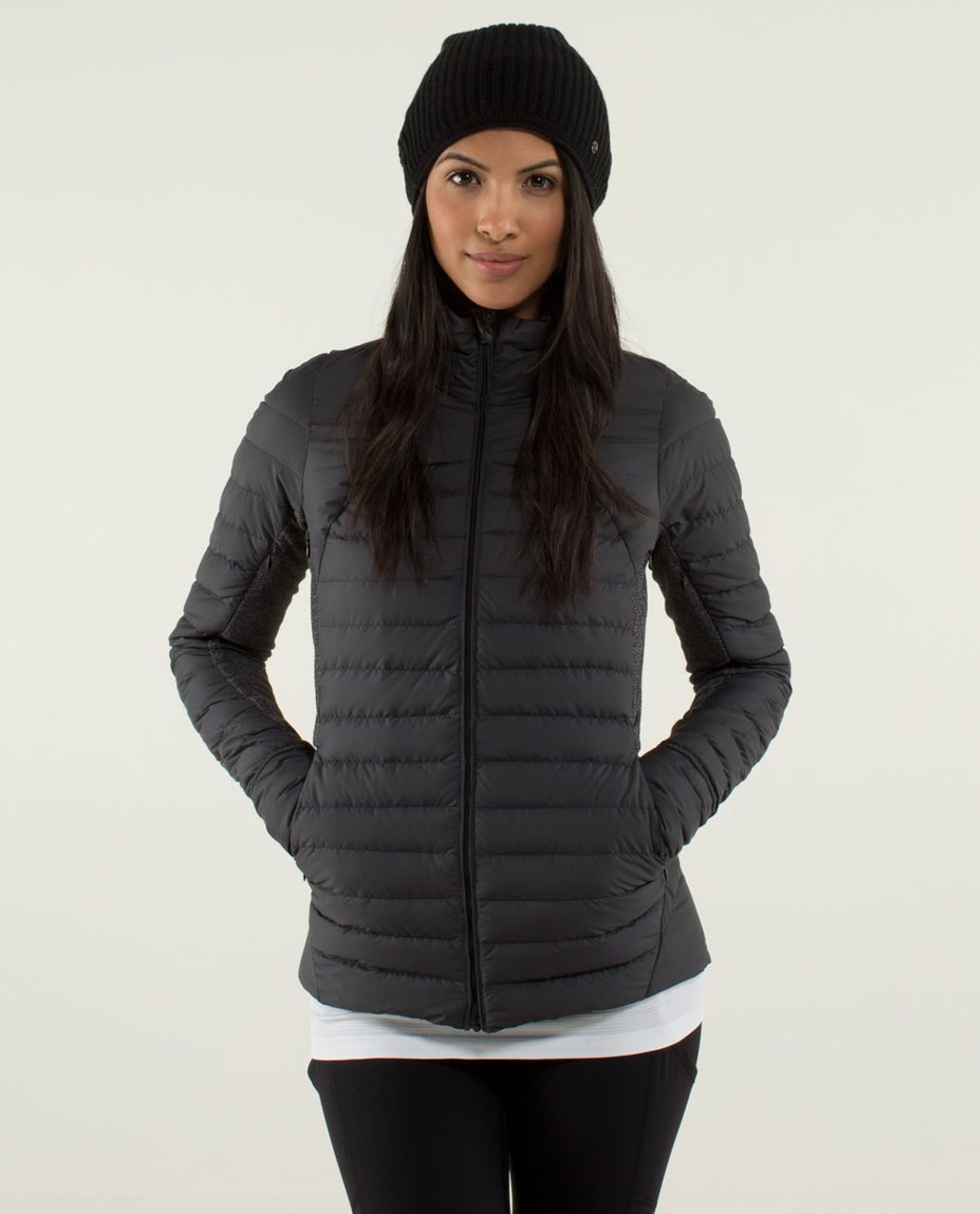 Lululemon Fluff Off Jacket - Black / Heathered Herringbone Heathered Black  Black - lulu fanatics