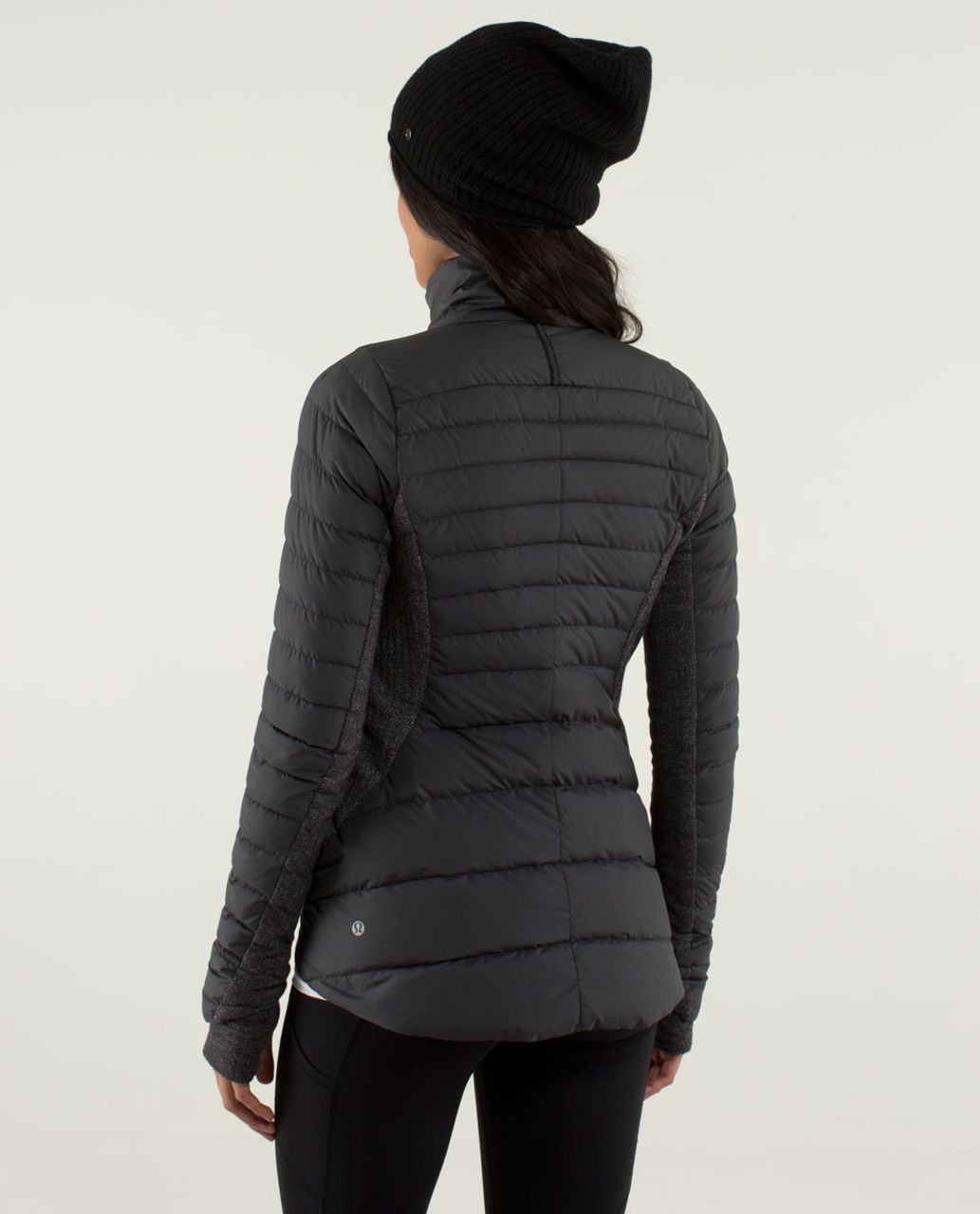 Lululemon Emerge Renewed Jacket - Black / Giant Herringbone Black Heathered  Black - lulu fanatics