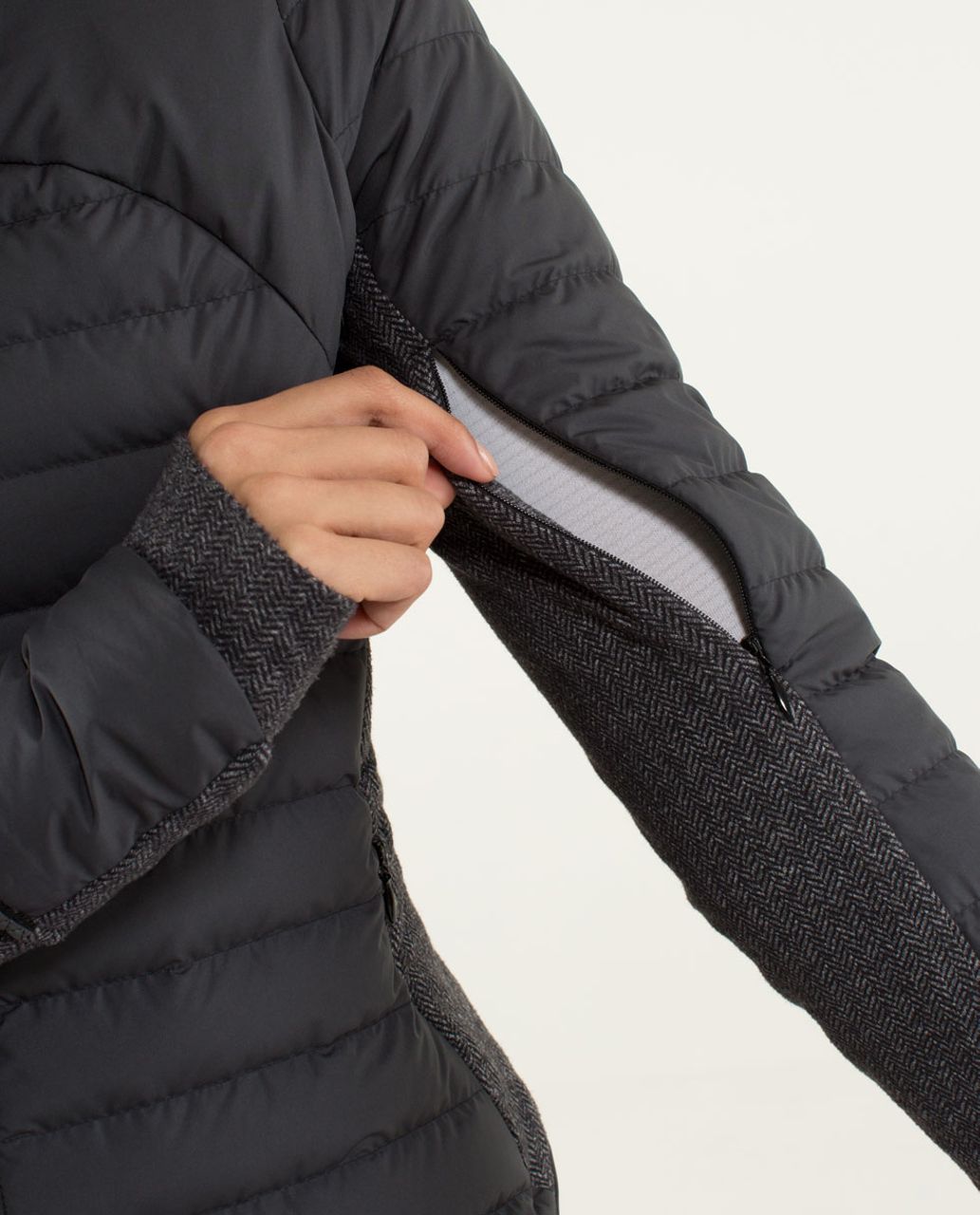 Lululemon Fluff Off Jacket - Black / Heathered Herringbone Heathered Black Black