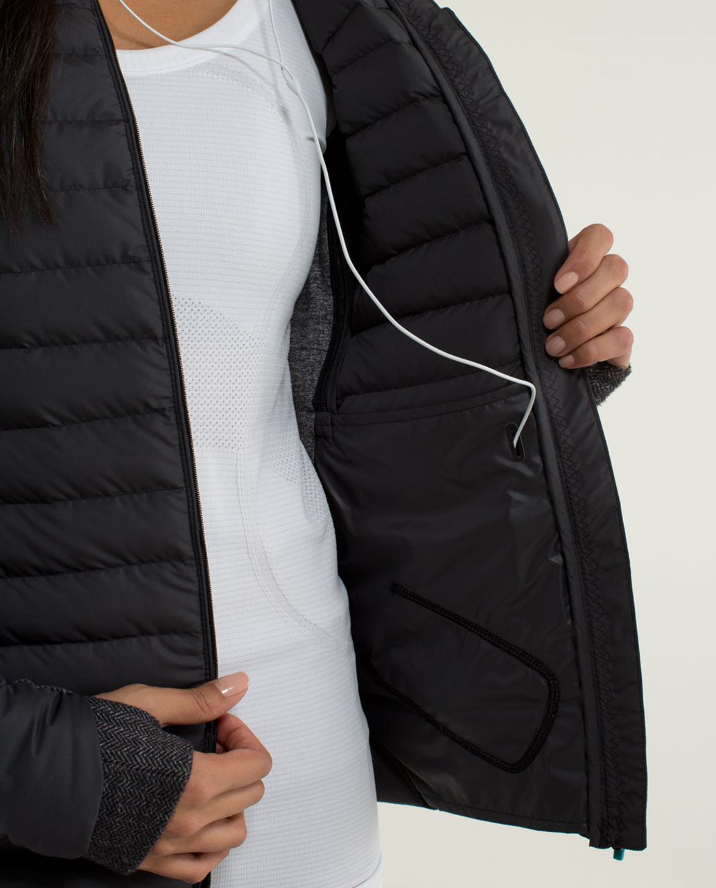 Lululemon Fluff Off Jacket - Black / Heathered Herringbone Heathered Black Black