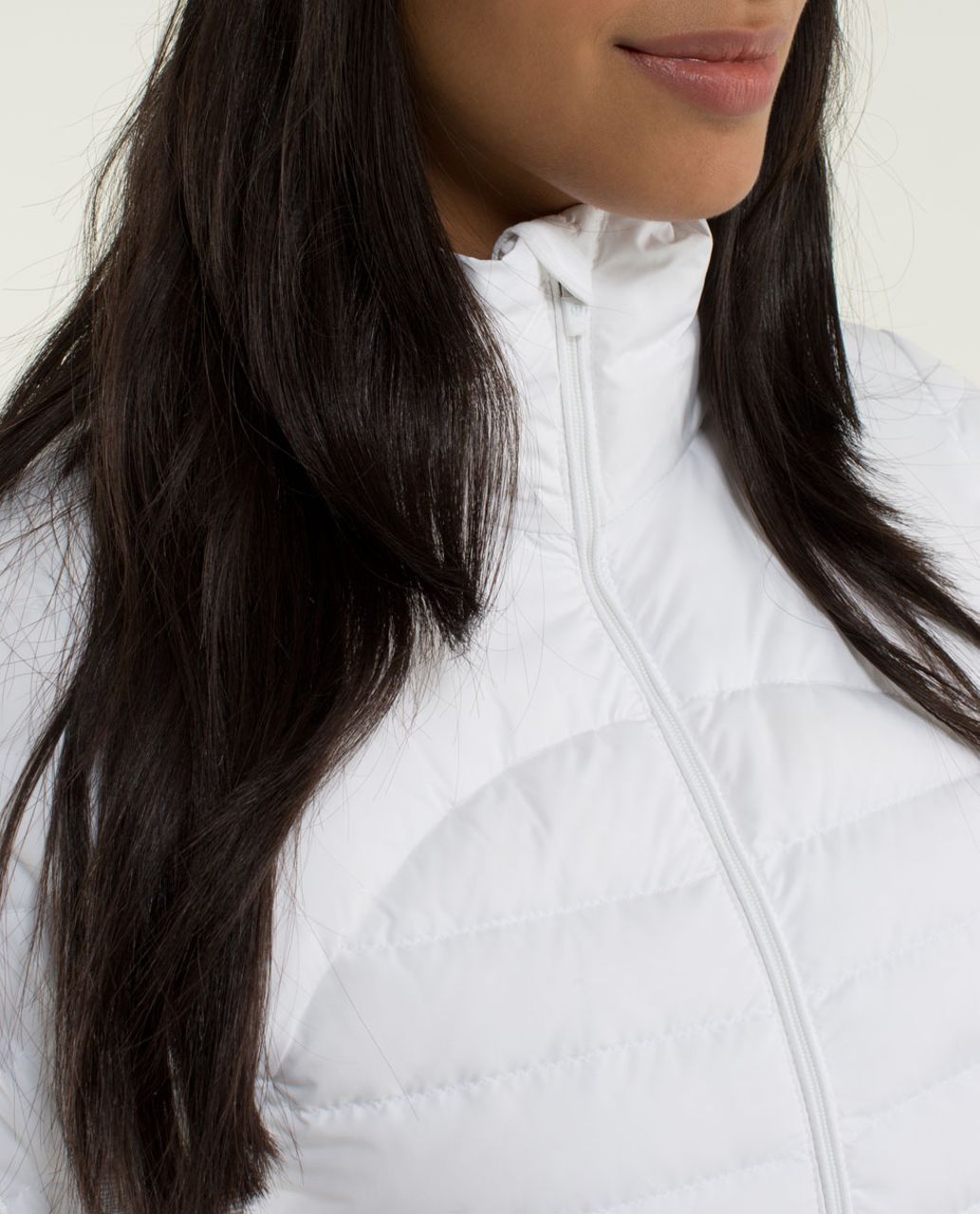 Lululemon Fluff Off Jacket - White / Wee Stripe White Heathered Medium Grey / White