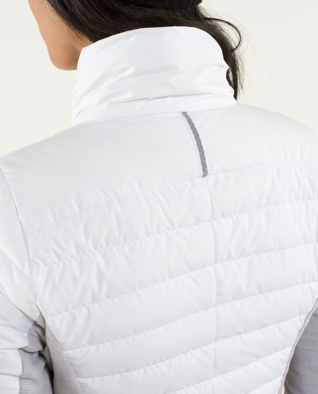 Lululemon Fluff Off Jacket - White / Wee Stripe White Heathered Medium Grey / White
