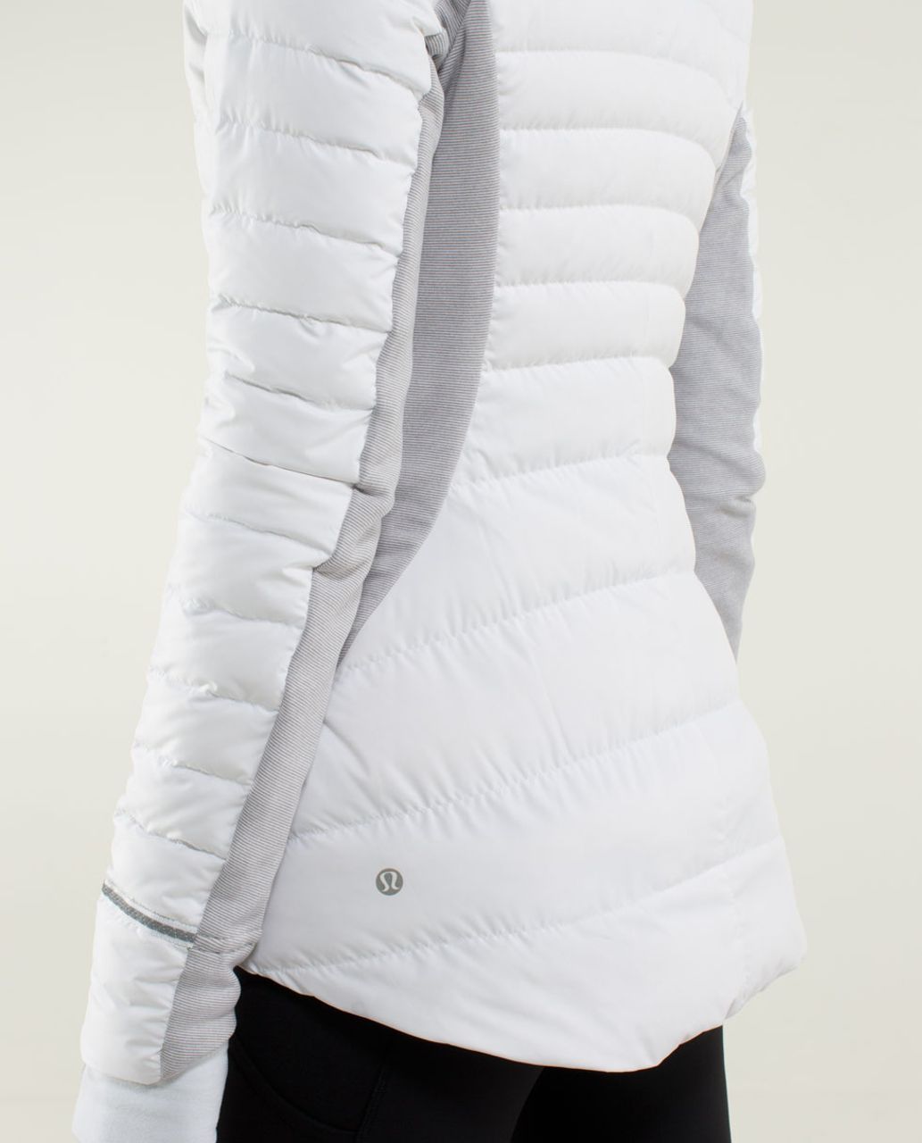 Lululemon Fluff Off Jacket - White / Wee Stripe White Heathered Medium Grey / White