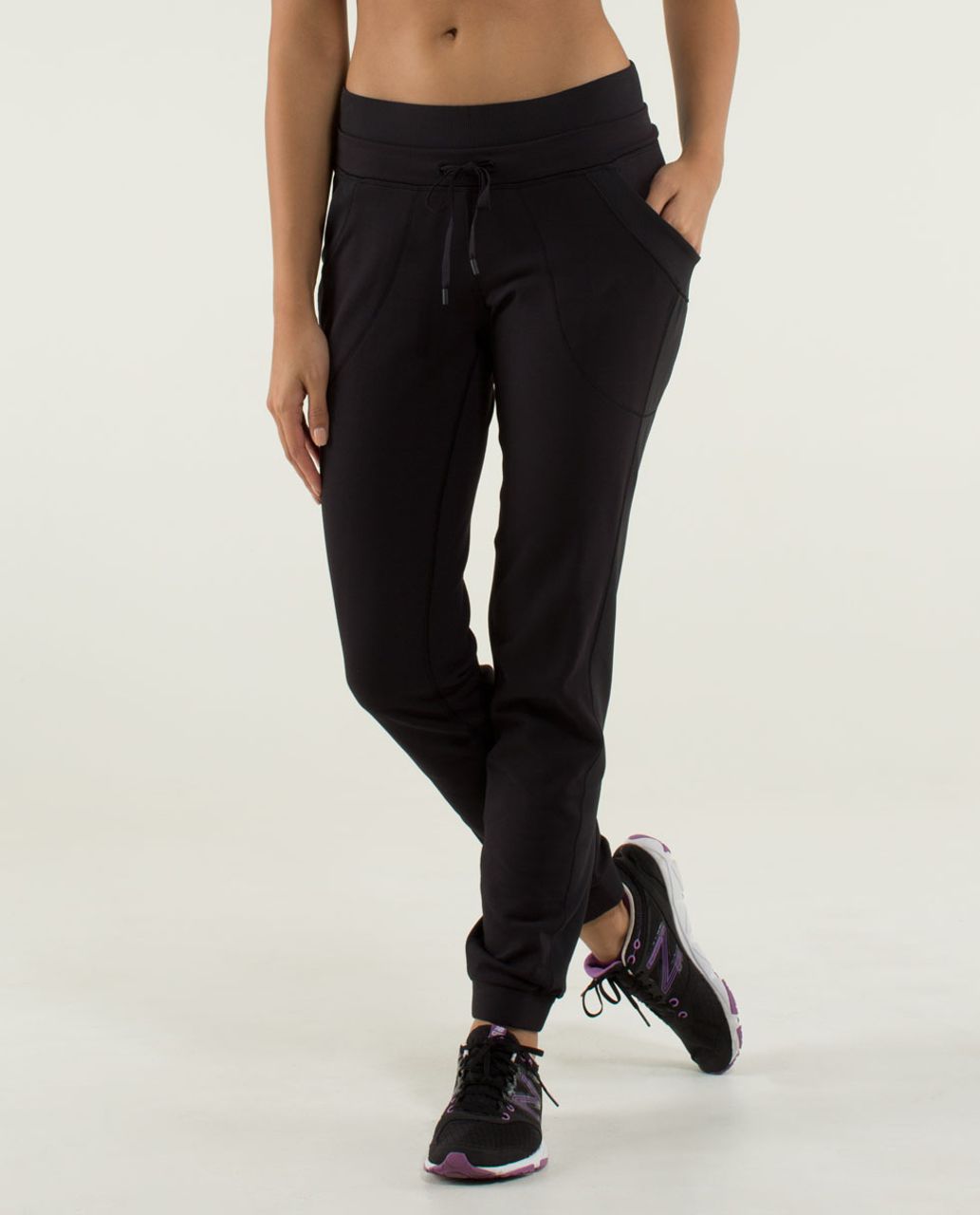 Lululemon Base Runner Pant - Black / Half Micro Macro Black Soot