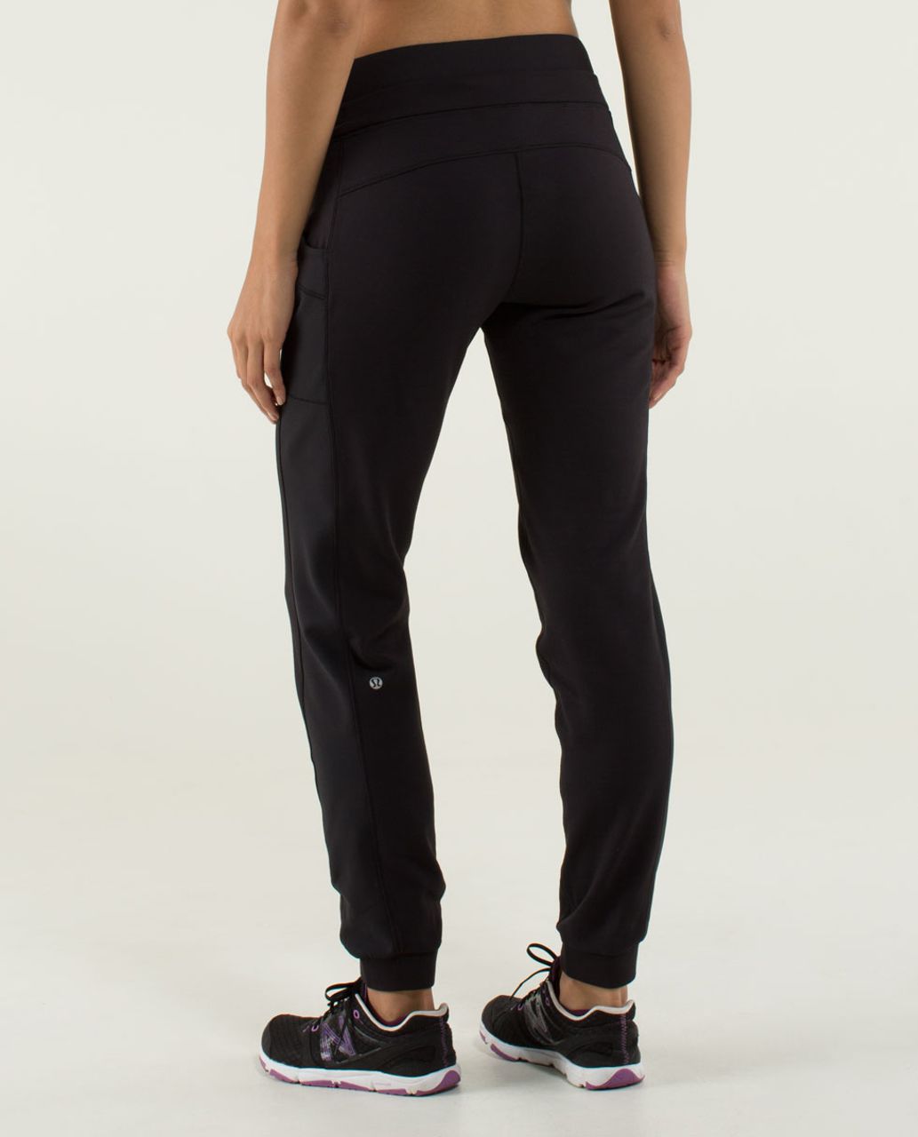 Lululemon Base Runner Pant - Black / Half Micro Macro Black Soot