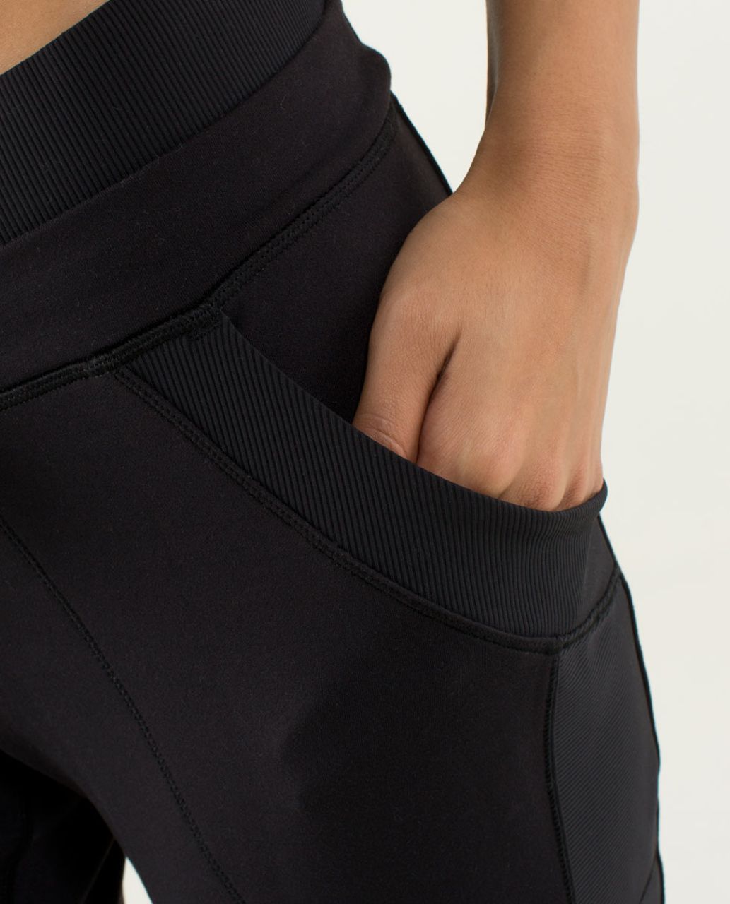 Lululemon Base Runner Pant - Black / Half Micro Macro Black Soot