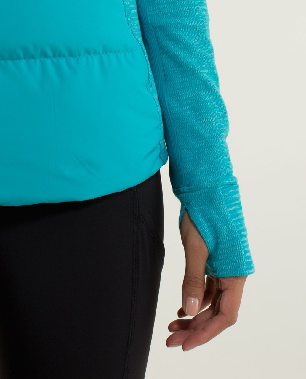 Lululemon Fluff Off Pullover - Surge / Mini Check Pique Surge Heathered Surge