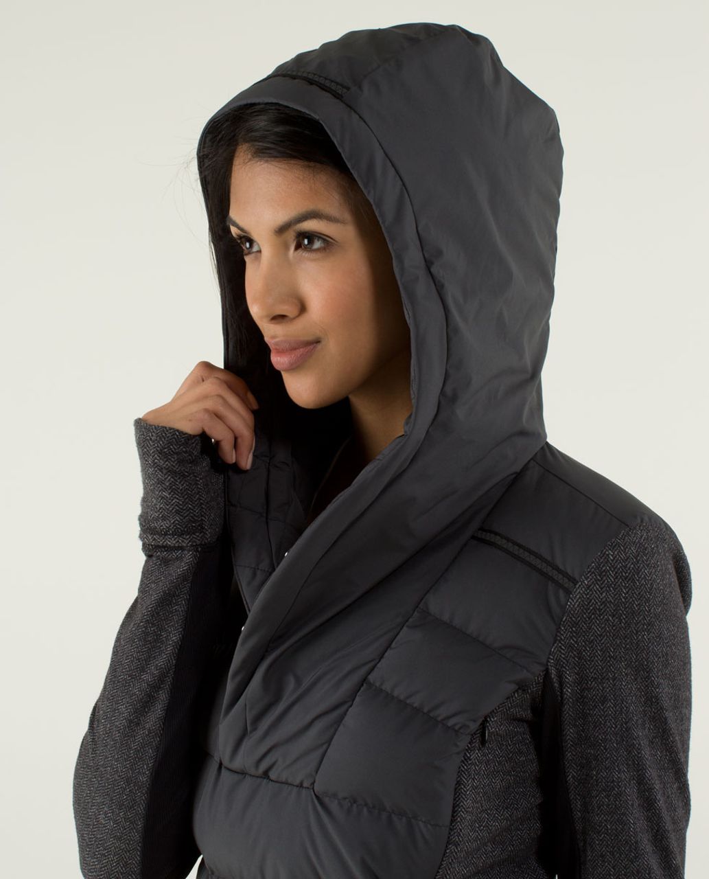 Lululemon Fluff Off Pullover - Black / Heathered Herringbone Heathered Black Black