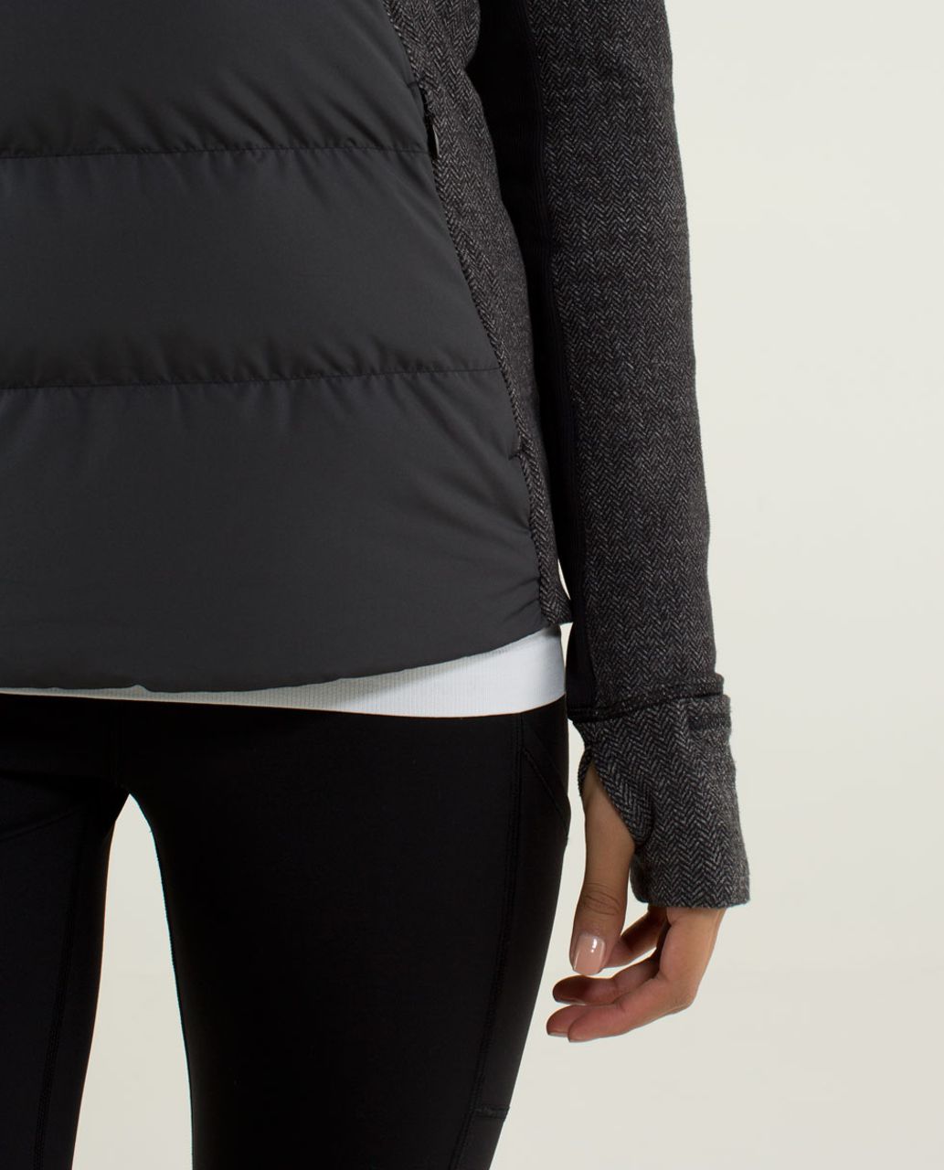 Lululemon Fluff Off Pullover - Black / Heathered Herringbone Heathered Black Black