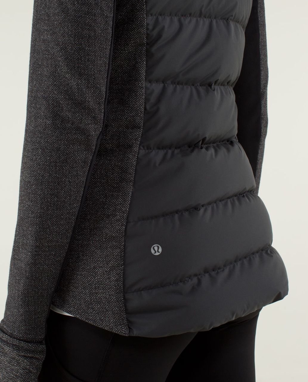 Lululemon Fluff Off Pullover - Black / Heathered Herringbone Heathered Black Black