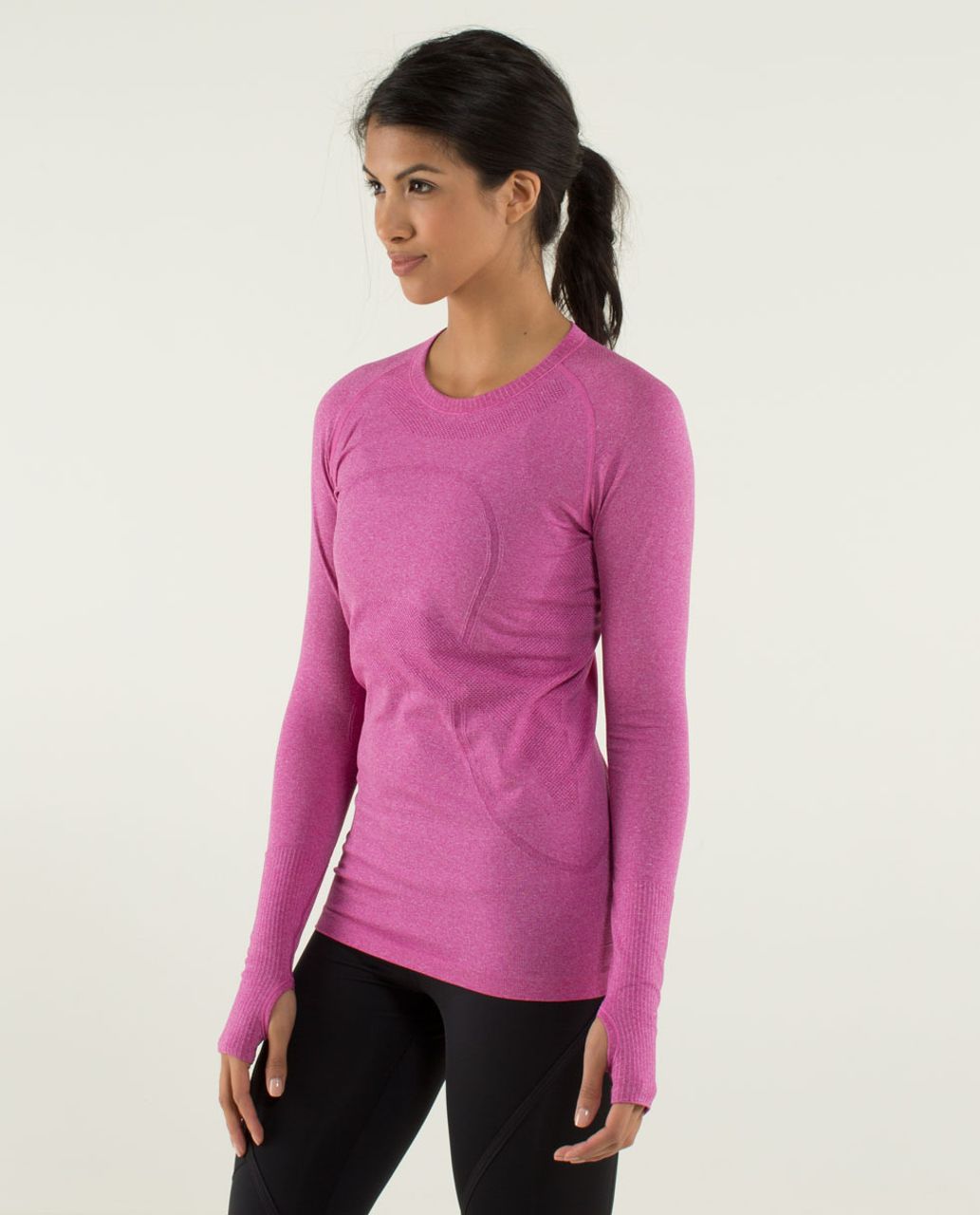 Lululemon Run:  Swiftly Tech Long Sleeve - Heathered Raspberry