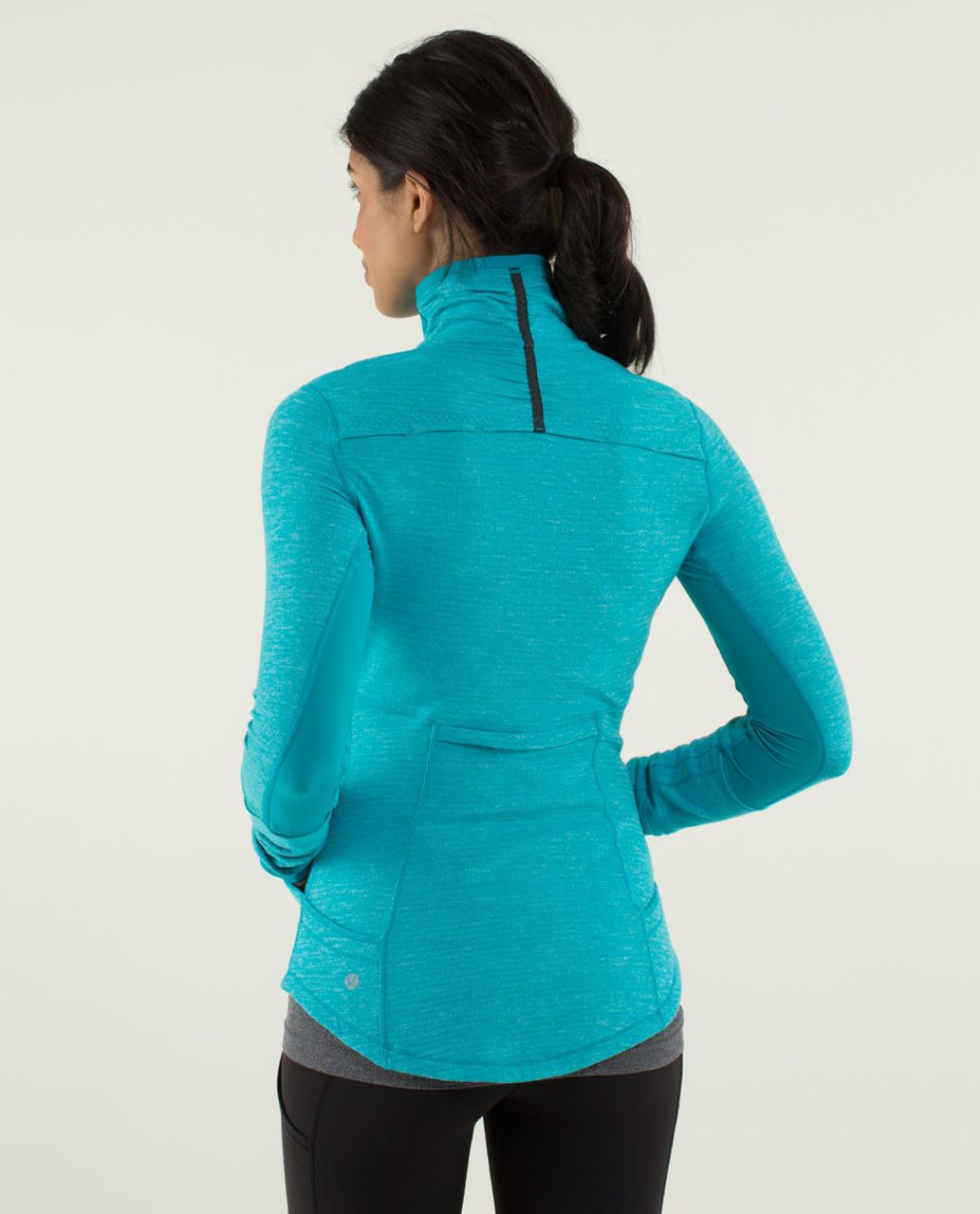 Lululemon Base Runner 1/2 Zip - Mini Check Pique Surge Heathered Surge / Surge