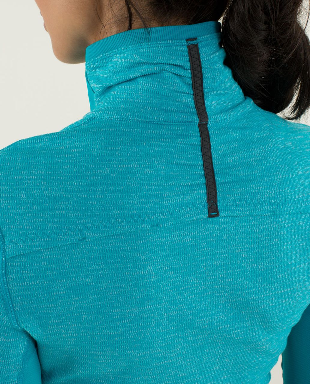 Lululemon Base Runner 1/2 Zip - Mini Check Pique Surge Heathered Surge / Surge