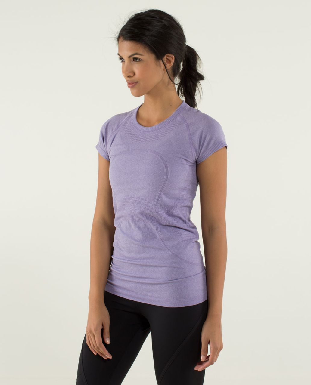 Lululemon Run:  Swiftly Tech Short Sleeve - Heathered Winter Orchid