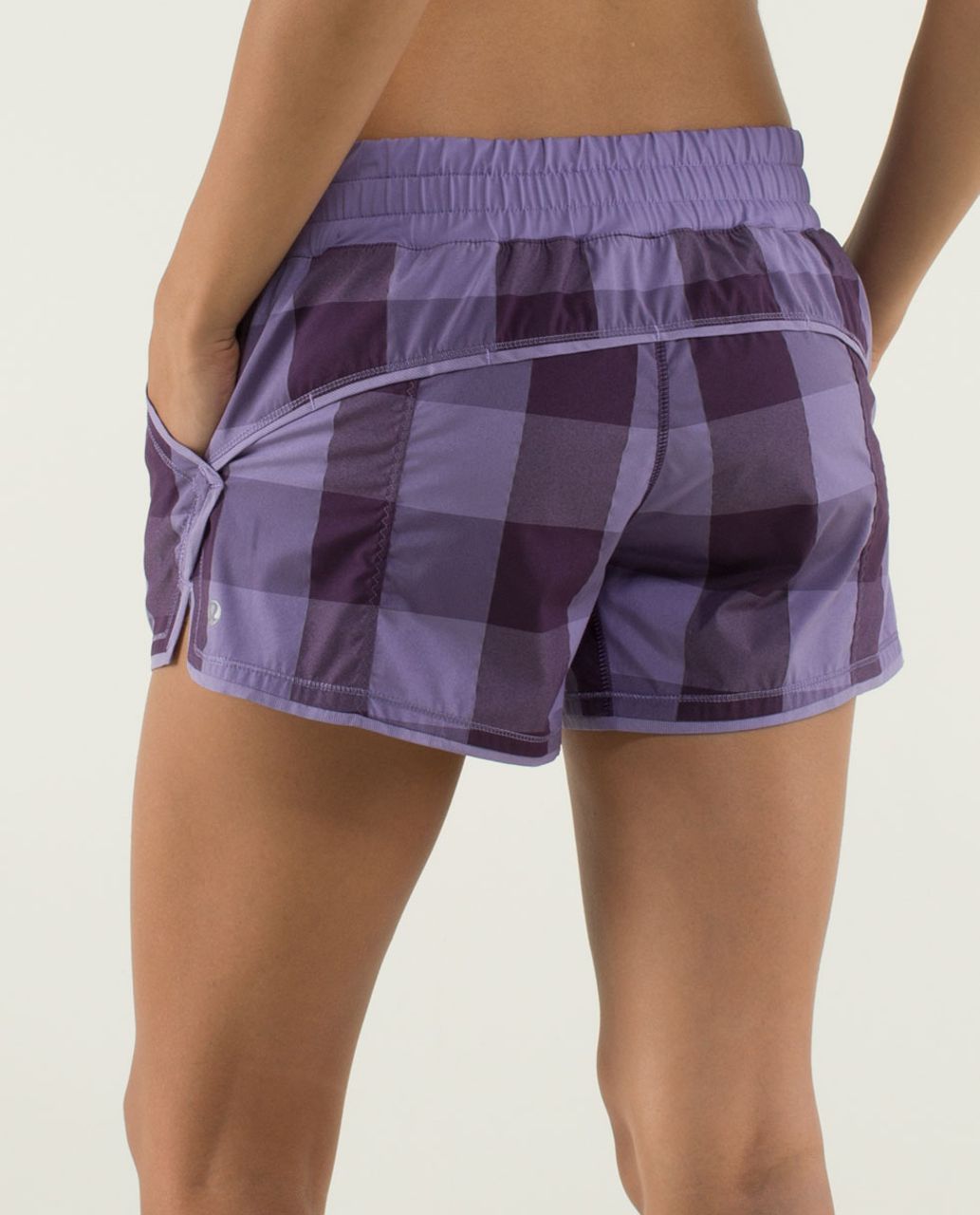 Lululemon Shake & Break Short - Gros Gingham Reflective Swift Deep Zinfandel / Winter Orchid