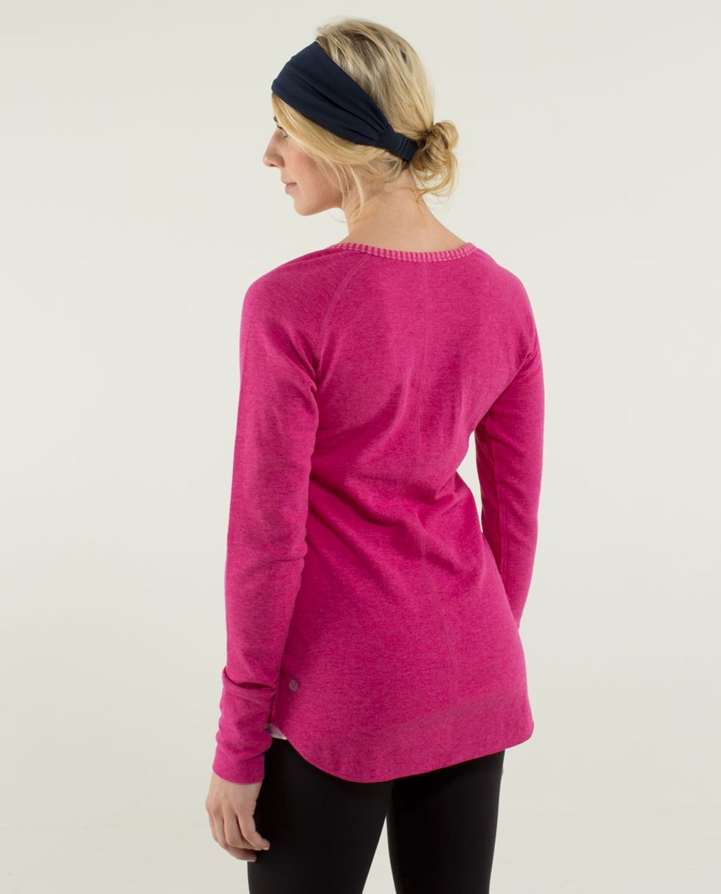 Lululemon Open Your Heart Long Sleeve - Heathered Raspberry / Classic Stripe Heathered Raspberry Guava Lava / Heathered Raspberry