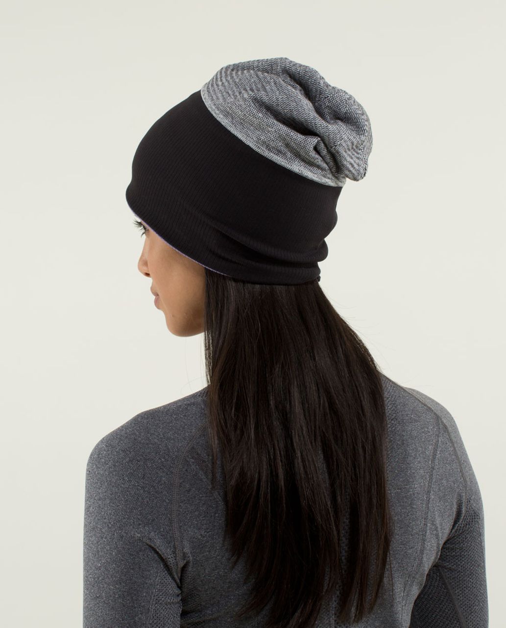 Lululemon Run With Me Toque - Mini Check Pique Heathered Black White