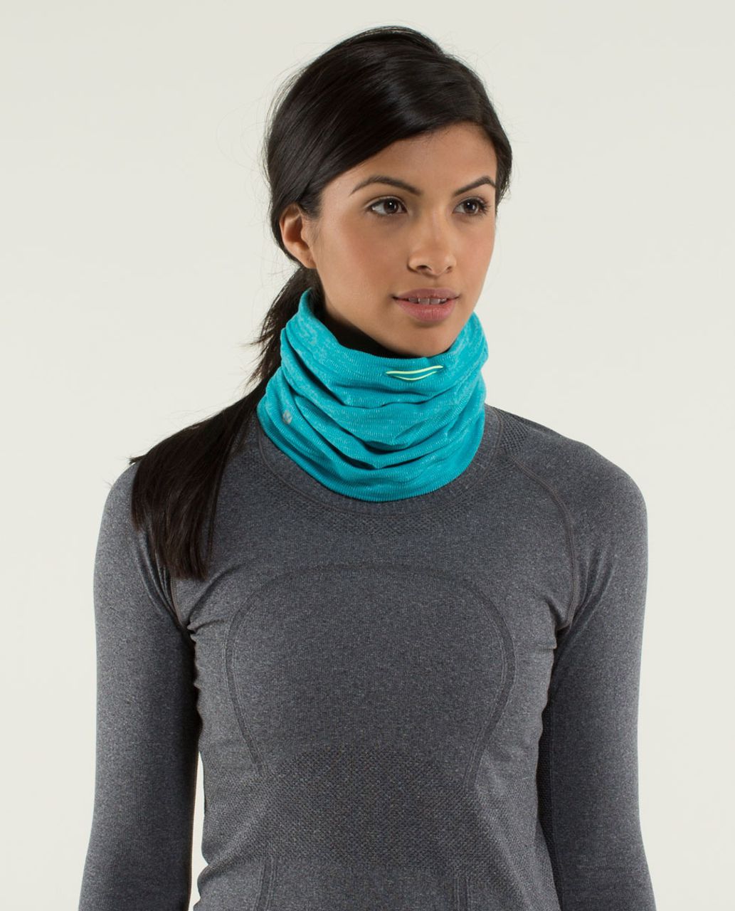 Lululemon Brisk Run Neck Warmer - Mini Check Pique Surge Heathered ...