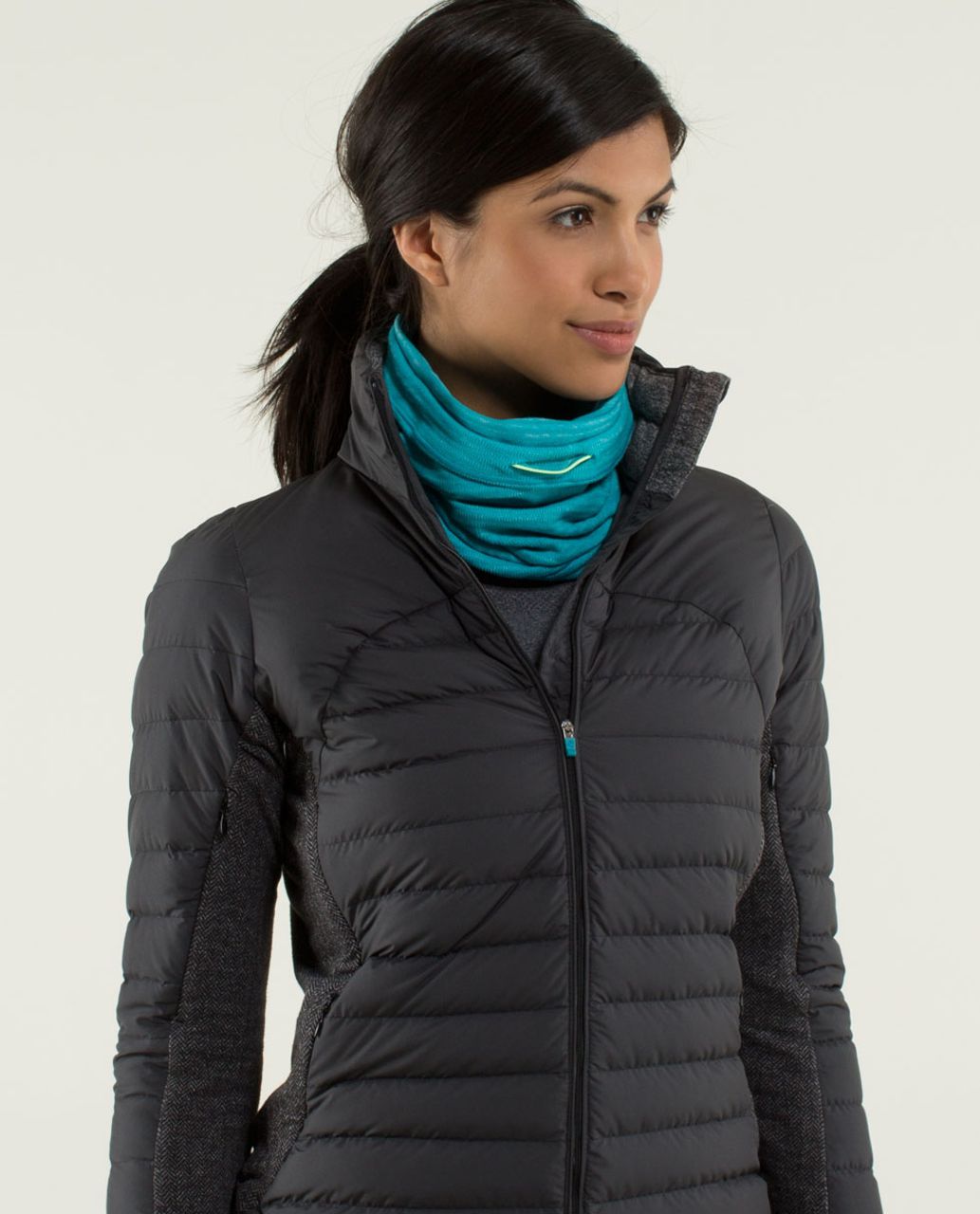 Lululemon Brisk Run Neck Warmer - Mini Check Pique Surge Heathered Surge