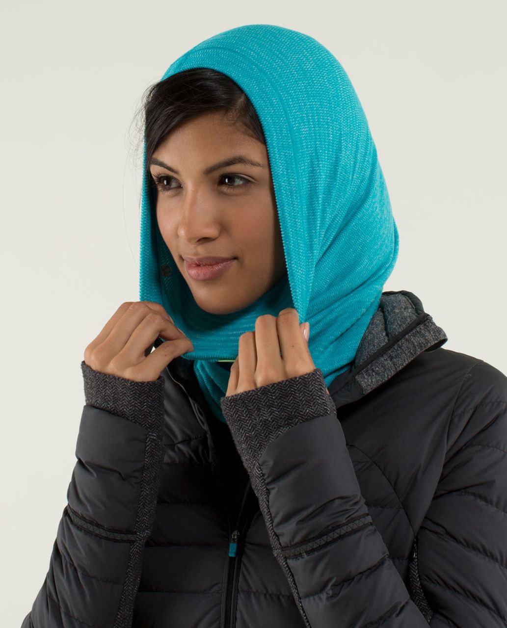 Lululemon Brisk Run Neck Warmer - Mini Check Pique Surge Heathered Surge