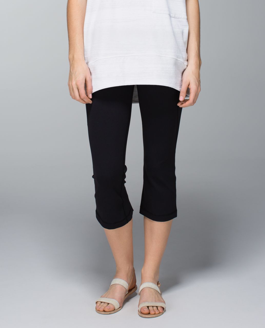 Lululemon Gather & Crow Crop *Full-On Luon - Black - lulu fanatics