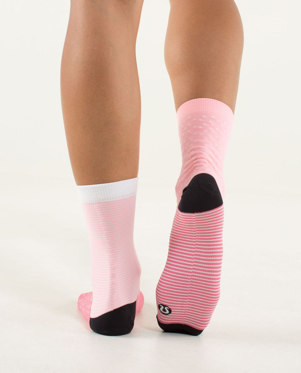 Lululemon Run For Fun Sock - Mismatch Polka Dot Stripe Multi