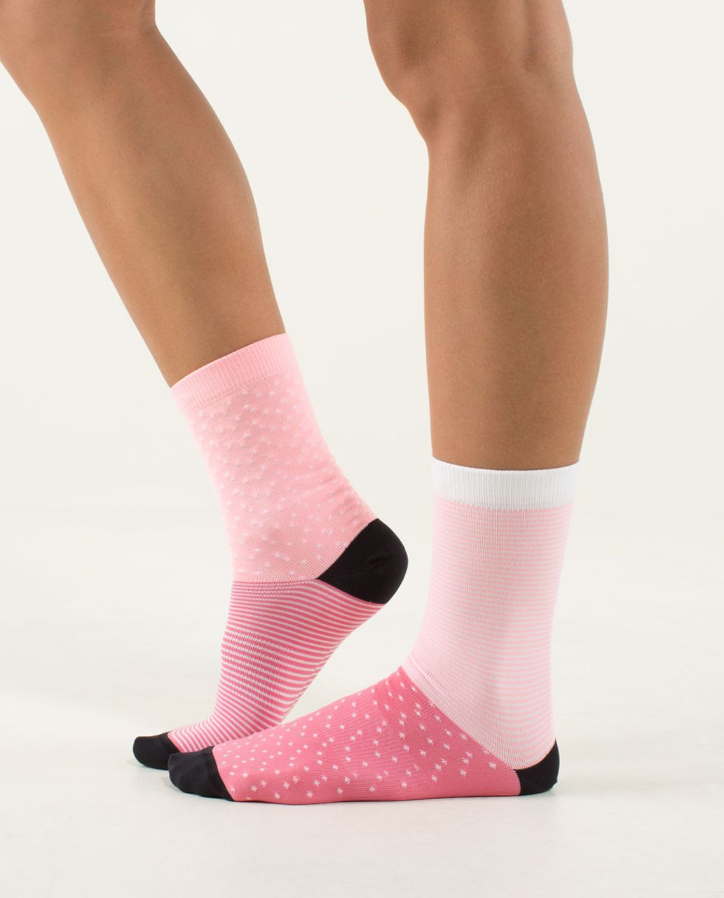 Lululemon Run For Fun Sock - Mismatch Polka Dot Stripe Multi