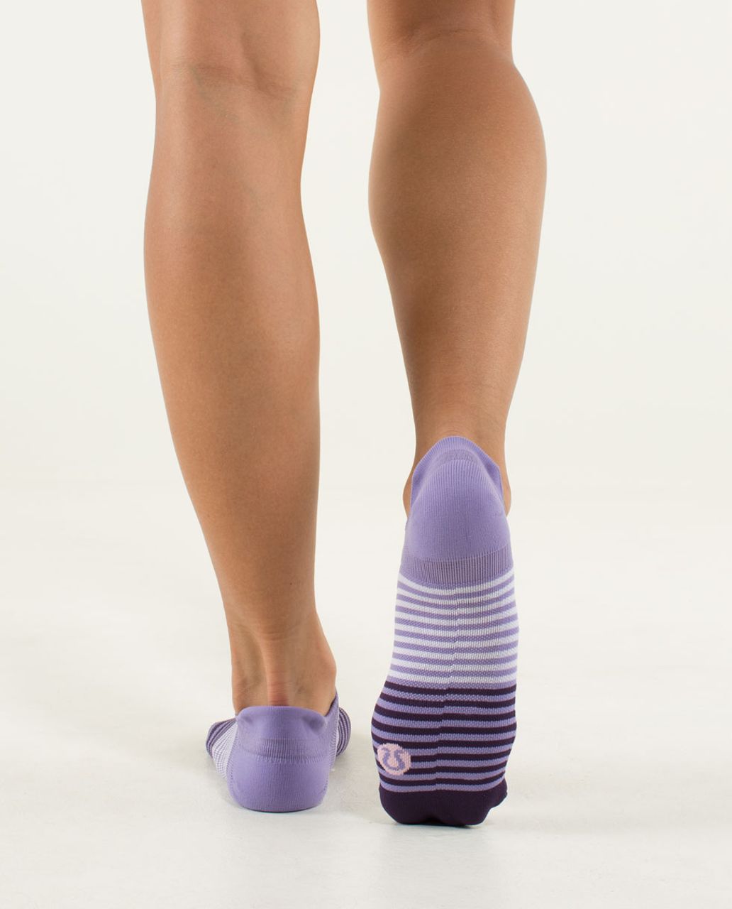 Lululemon Women's Ultimate No Show Run Sock *Ergo Toes - Womens No Show 4x4 Stripe Deep Zinfandel Winter Orchid