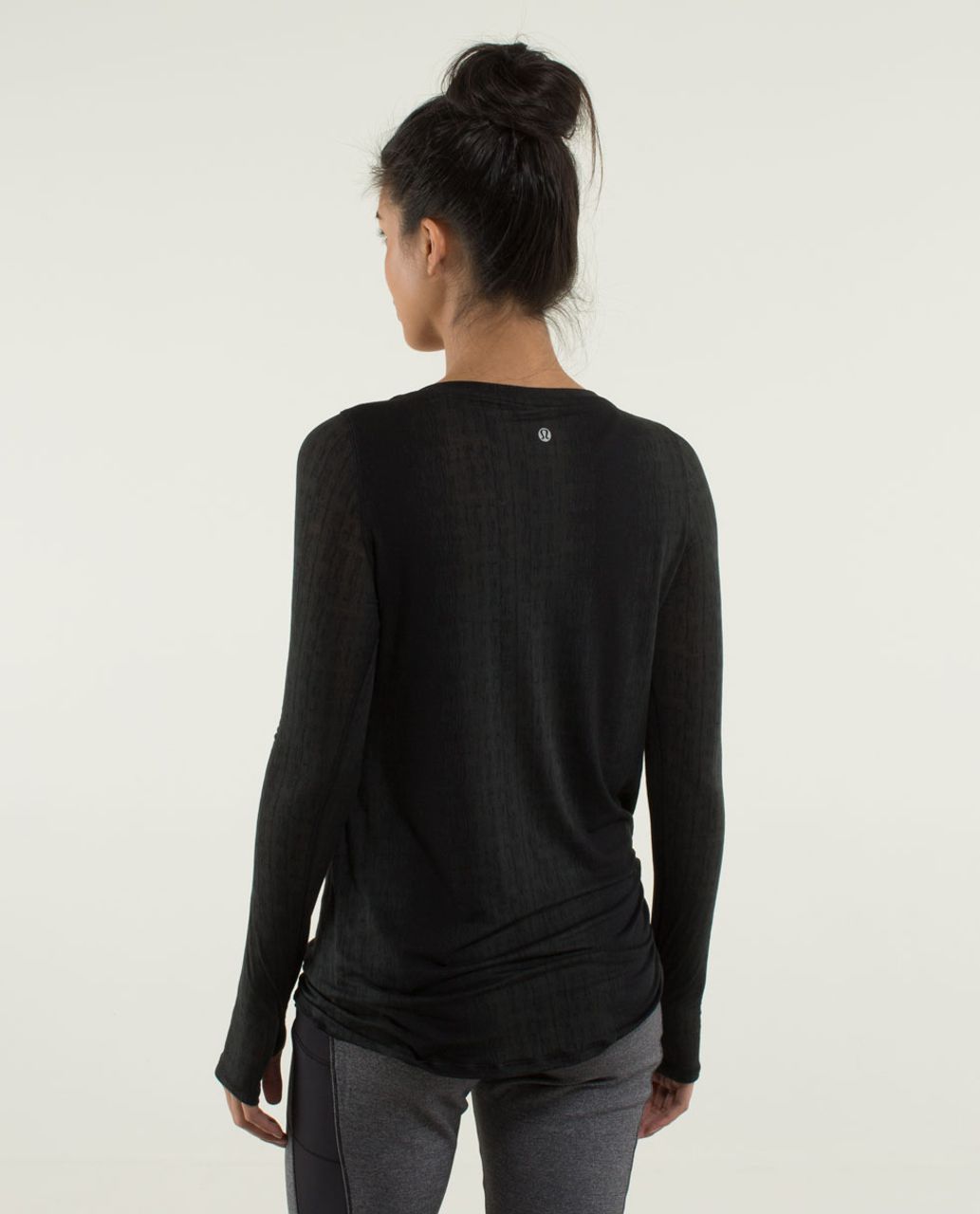 Lululemon Inner Calm Long Sleeve - Misty Stripe Burnout Black