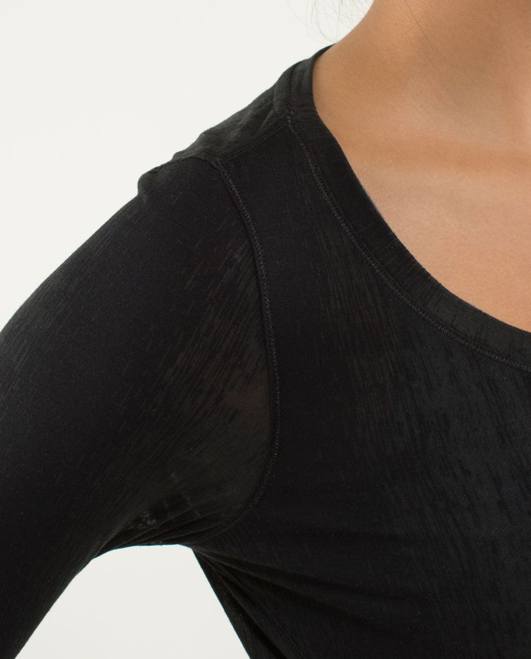 Lululemon Inner Calm Long Sleeve - Misty Stripe Burnout Black