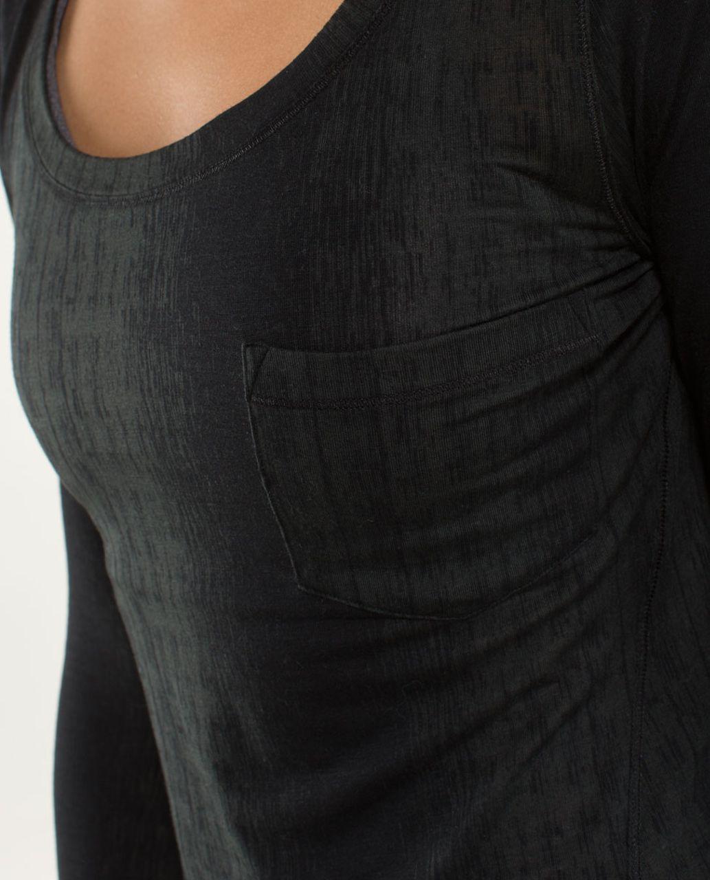 Lululemon Inner Calm Long Sleeve - Misty Stripe Burnout Black