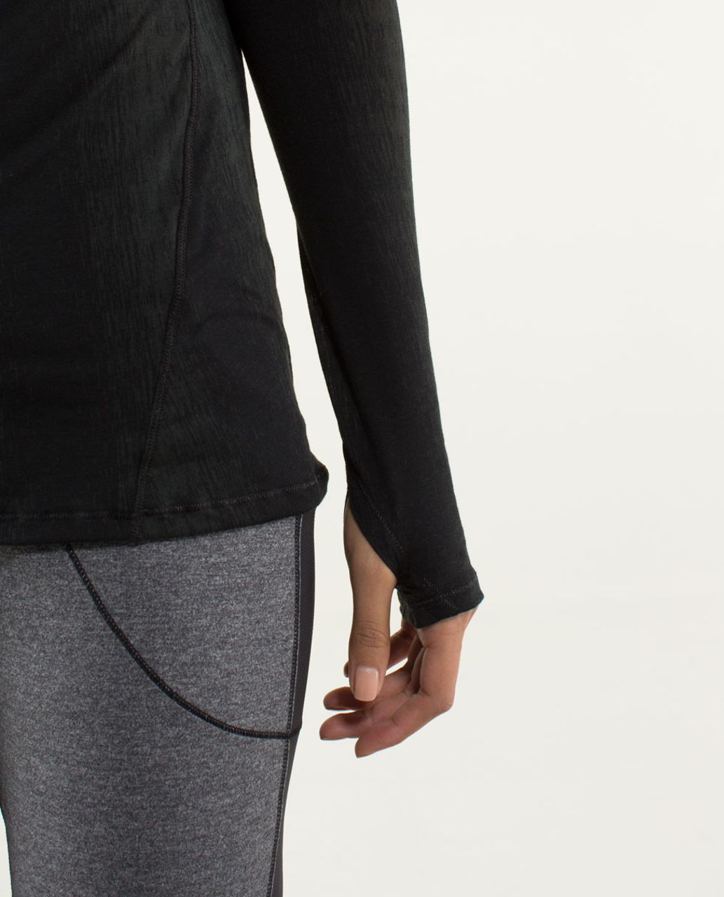 Lululemon Inner Calm Long Sleeve - Misty Stripe Burnout Black