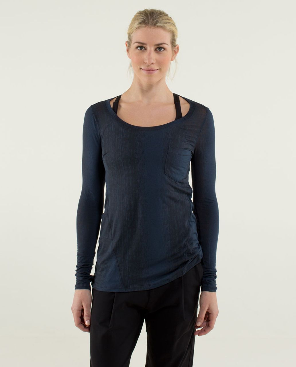 Lululemon Inner Calm Long Sleeve - Misty Stripe Burnout Inkwell