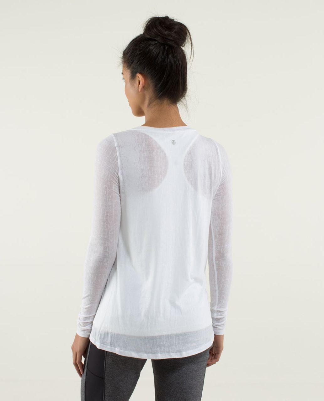 Lululemon Inner Calm Long Sleeve - Misty Stripe Burnout White