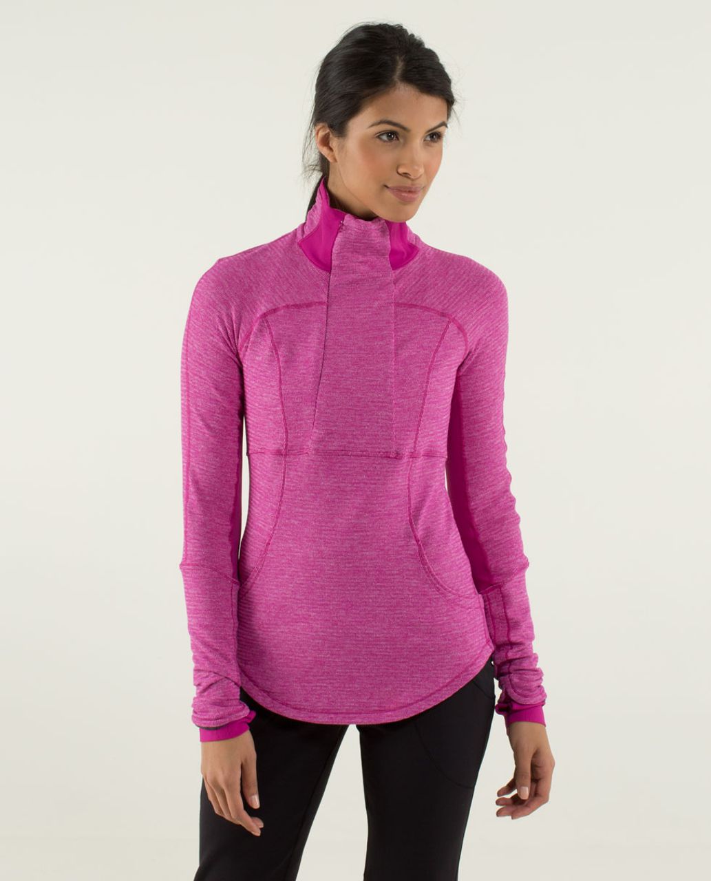 Lululemon Base Runner 1/2 Zip - Mini Check Pique Raspberry / Raspberry ...