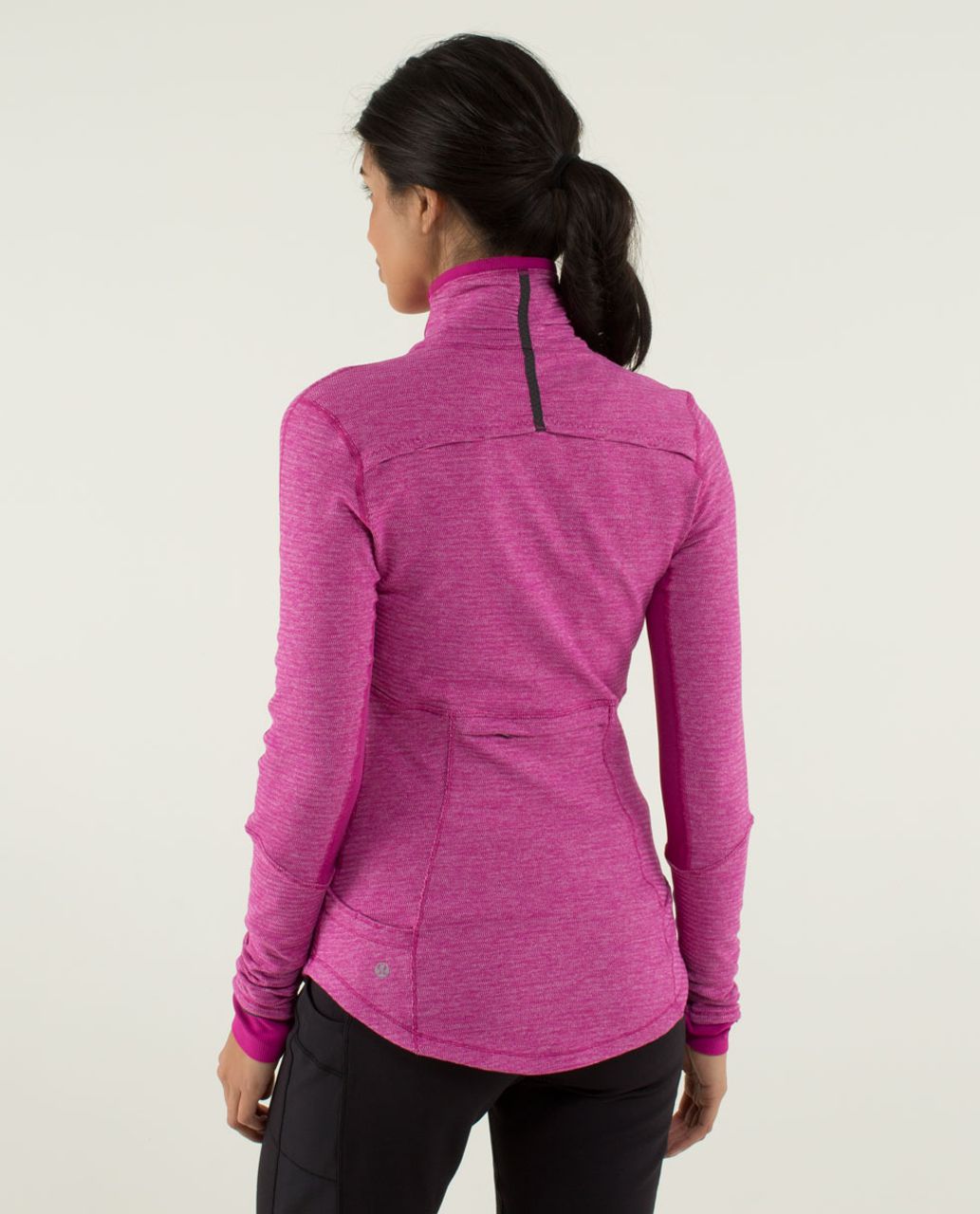 Lululemon Base Runner 1/2 Zip - Mini Check Pique Raspberry / Raspberry